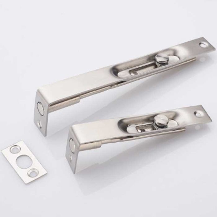 Sliding Lever Latch (Strike Plate) for Doors, Stainless Steel