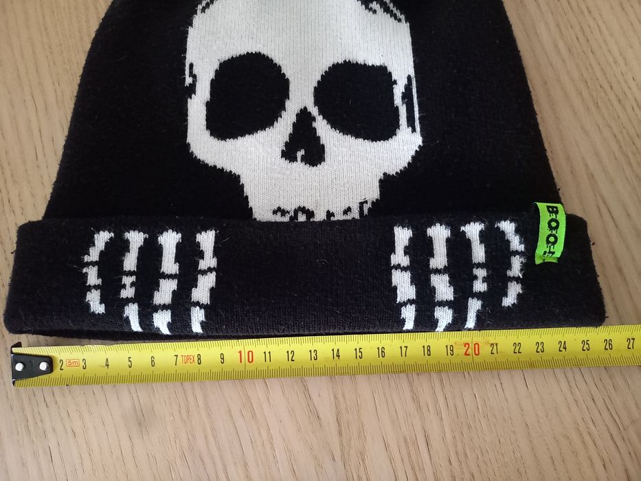 Czapka H&M czarna z czachą podwójna ciepła dla chłopca/męska rozmiar L