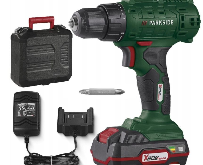 PARKSIDE PBSA 20-Li A1 Wiertarko-Wkrętarka 20V 2Ah Zestaw Walizka + BIT