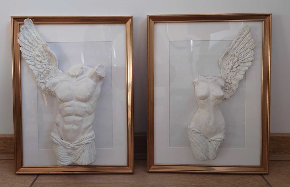 Obraz Płaskorzeźba Kobieta Anioł Rama 3D Antyczna Rzeźba Grecka Glamour