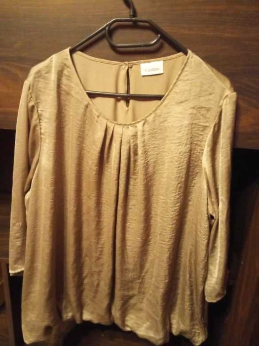 Nowa piękna elegancka bluzka kolor stare złoto 48