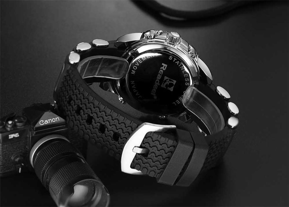 Zegarek męski READEL  z Bezelem do nurkowania czerwony