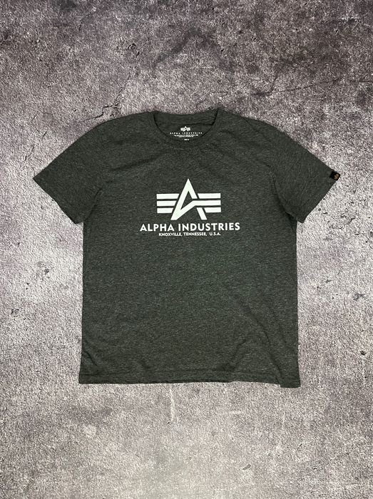 Футболка Alpha Industries grey basic casuals steel