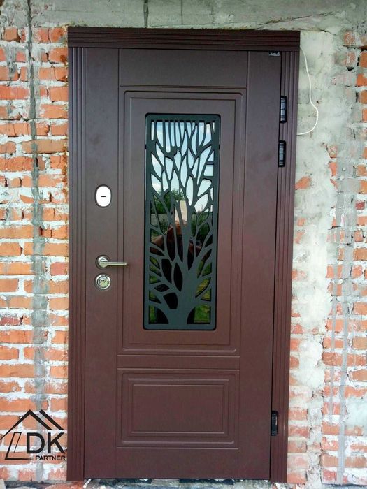 Вхідні двері для вулиці зі склопакетом серії "Люкс RAL" – модель S-3