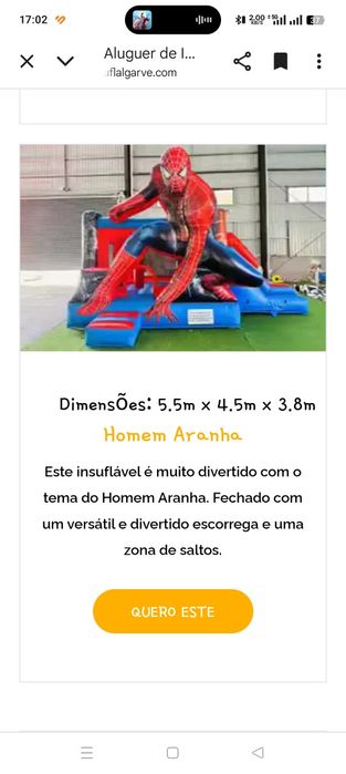 Aluguer insufláveis