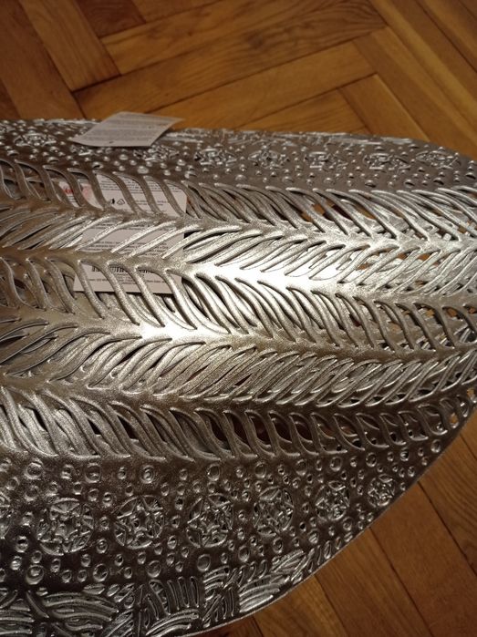 4 srebrne gumowe podkładki pod talerze bombki