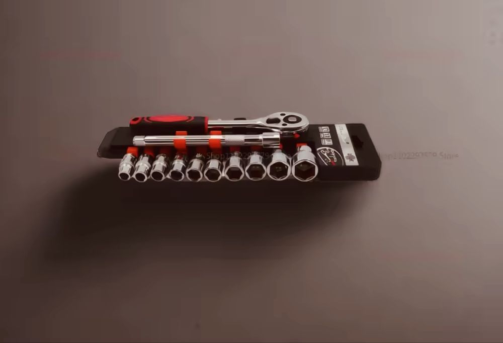 Набір головок із 12-шт з шестигранним гайковим ключем із тріскачкою1/4