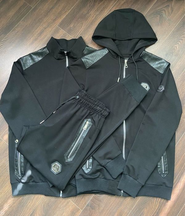 Чоловічий костюм Рhillip Plein зі шкіряними вставками