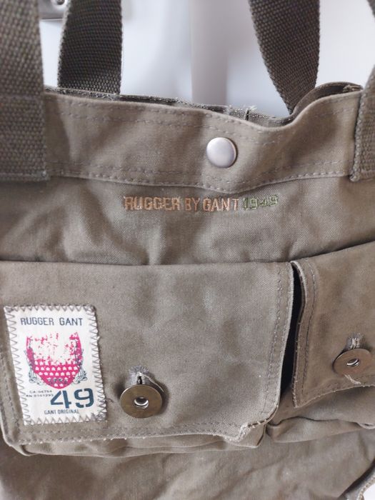 Stylowa torba na ramię Rugger Gant khaki bawełna canvas wysoka jakość