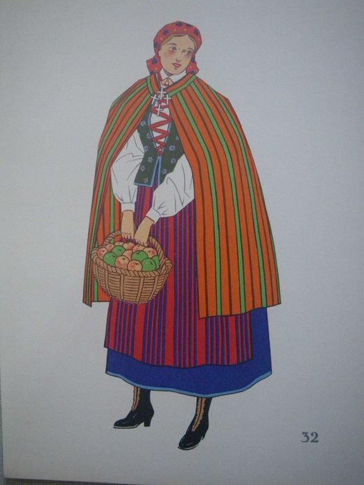 Polskie stroje ludowe. Grafiki - Paryż 1939 rok.