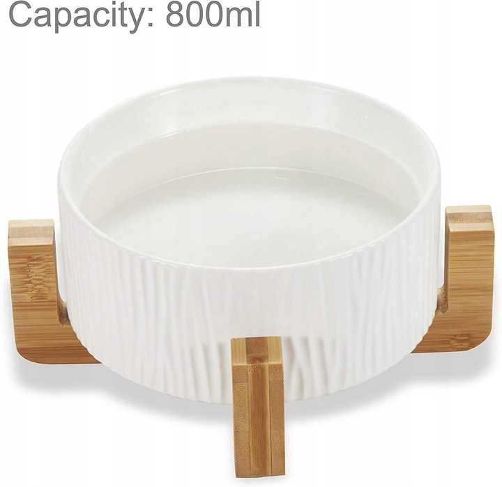 Zestaw 2 ceramicznych misek dla KOTA PSA BAMBUS 2x800ml [2291]