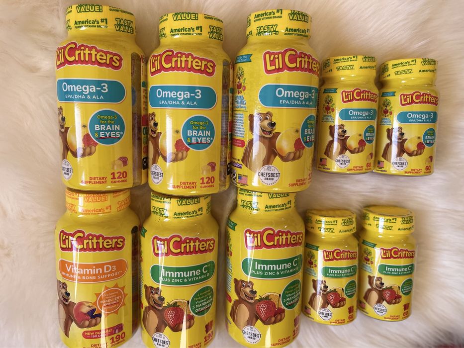 Lil critters, омега-3, витамин с, вітамін д, 60,70,120,190 шт.