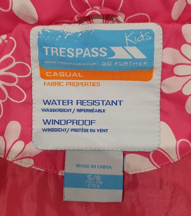 Kurtka Trespass 110/116 dziewczynka
