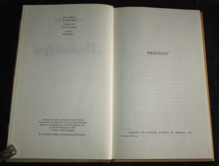 Livro Passarinhos Anaïs Nin Círculo de Leitores