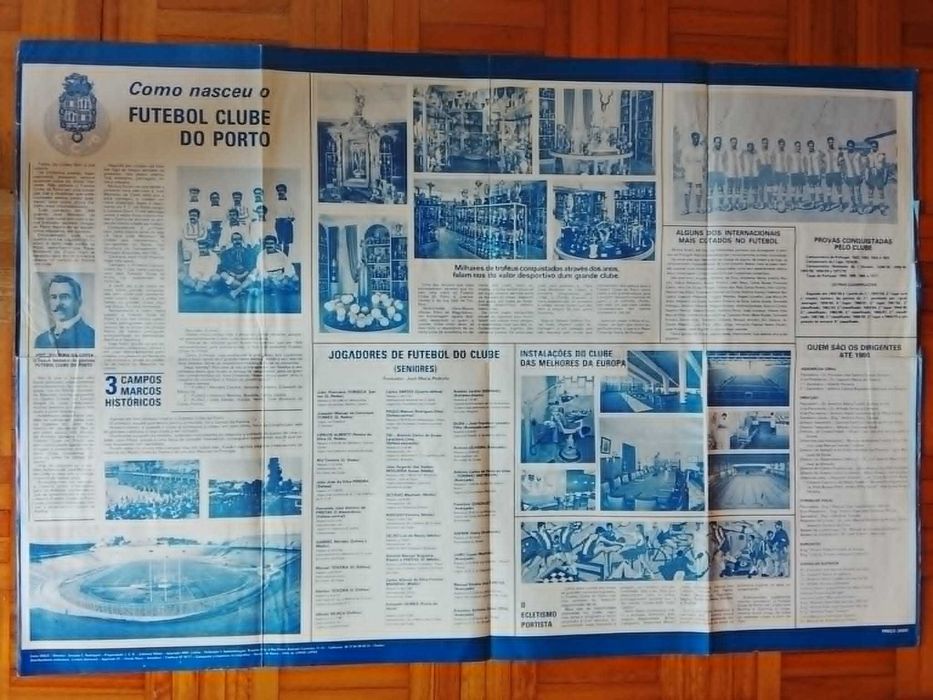 Poster FC Porto Campeão Nacional 1977/78 86cm Largura 58cm Altura.