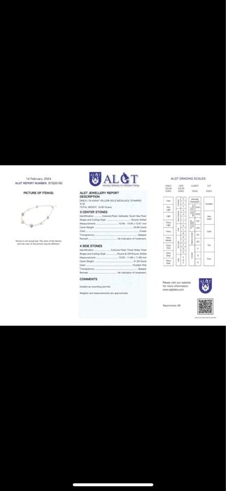 Colar em ouro e perolas - acompanha certificado de autenticidade
