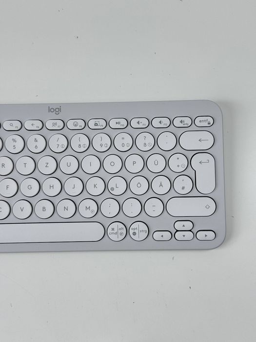 Комплект (компактна мембранна клавіатура, оптична миша) Logitech Pebble 2 Combo Tonal White (бездротовий, Bluetooth, USB-приймач, німецька розкладка)