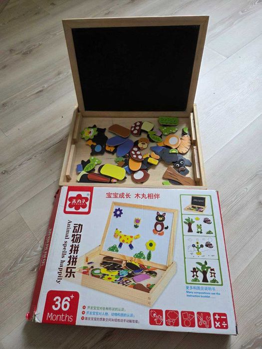 Магнітна дошка для малювання крейдою та маркерами з магнітами дітям від 3 років