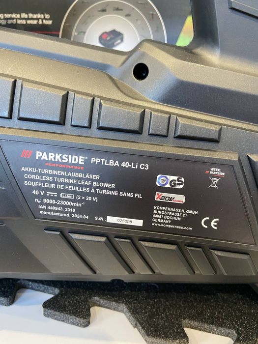 НІМЕЧЧИНА Акумуляторна турбінна повітродувка, дуйка садова Parkside