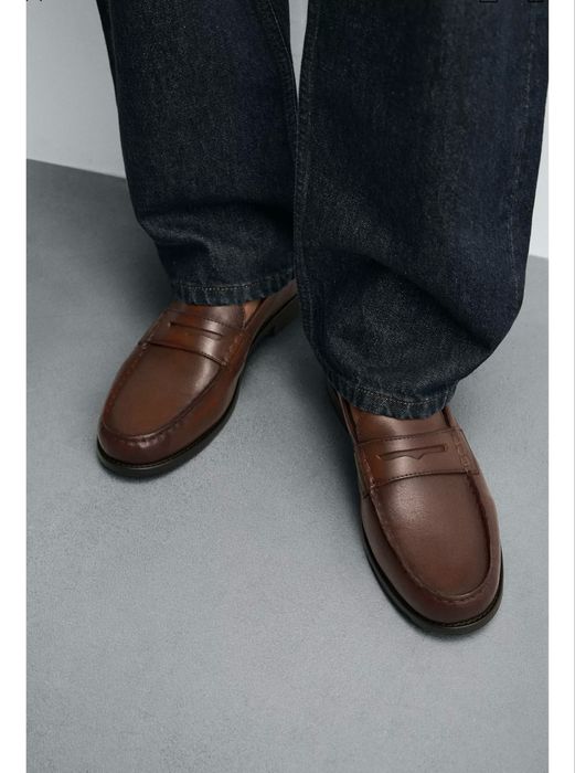 Шкіряні лофери ZARA (розмір 46)