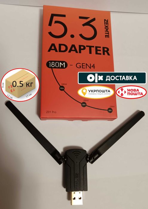 USB 5.3 Bluetooth-адаптер з антенами Realtek RTL8761BW до 180 м