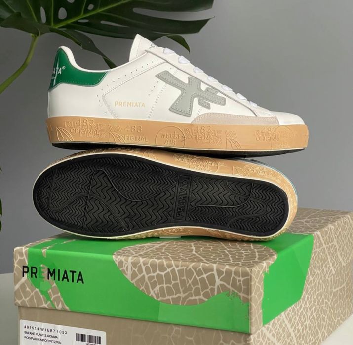 Кросівки Чоловічі Premiata Stevend White Green Grey Beige  41-45 Топ