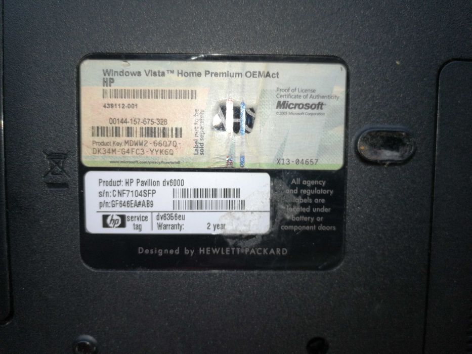 Portátil HP Pavilion dv6000