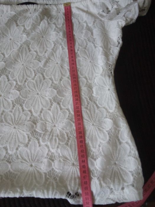 biała bluzka hiszpanka dorothy perkins 46 koronka