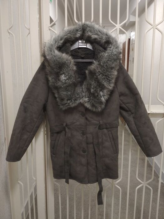 Kożuch z ECO skóry wzrost 155