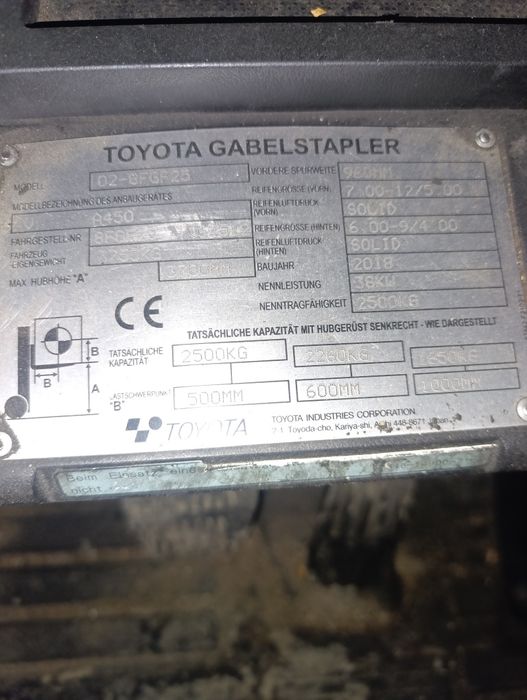 Погрузчик Toyota  газ 2.5 т