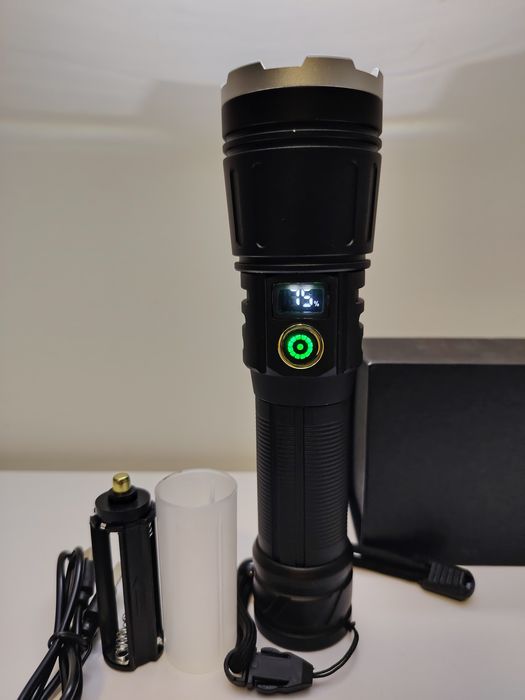 Lanterna X-BALOG BL-A52-TG – Alcance 500 m + Powerbank + Compatível AA