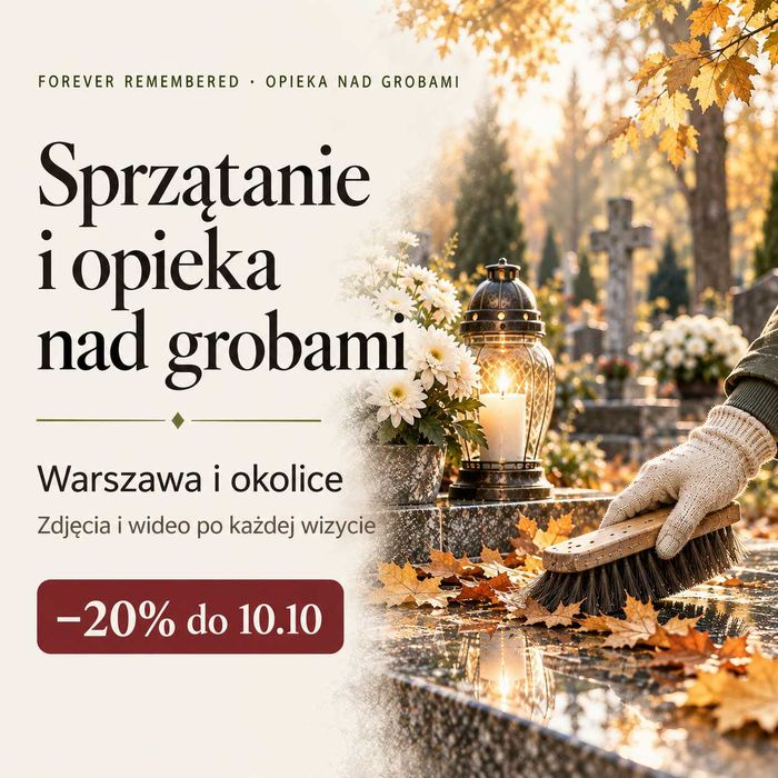Sprzątanie grobów Warszawa | Opieka nad grobami | Mycie nagrobków
