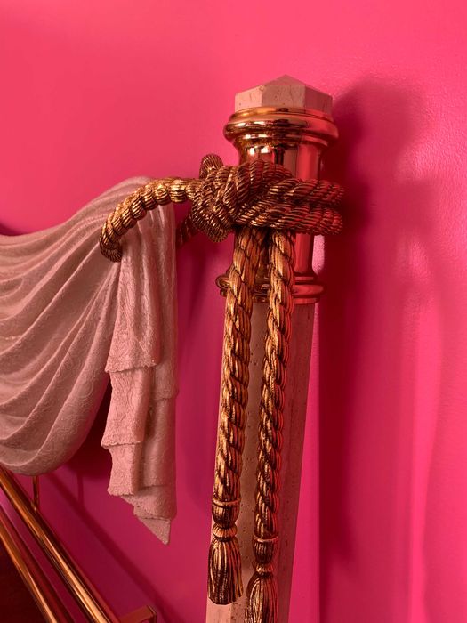 Cabeceira Cama Vintage - Dourada e Bege