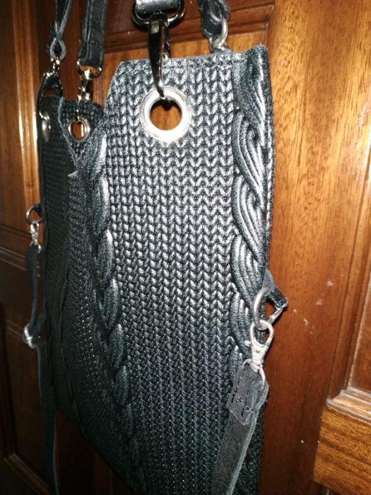 Bolsa de couro preta