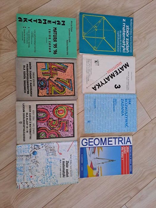 książki do matematyki, stare wydania z ćwiczeniami