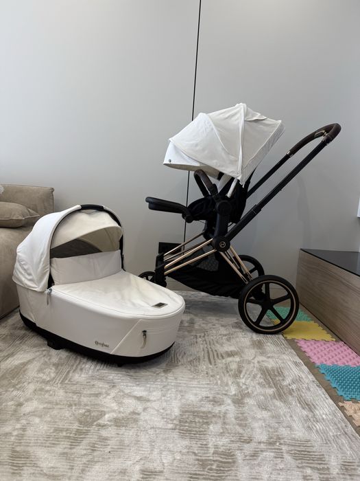 Cybex Priam 4.0 3в1 Off White  на шасі Rose Gold 2024