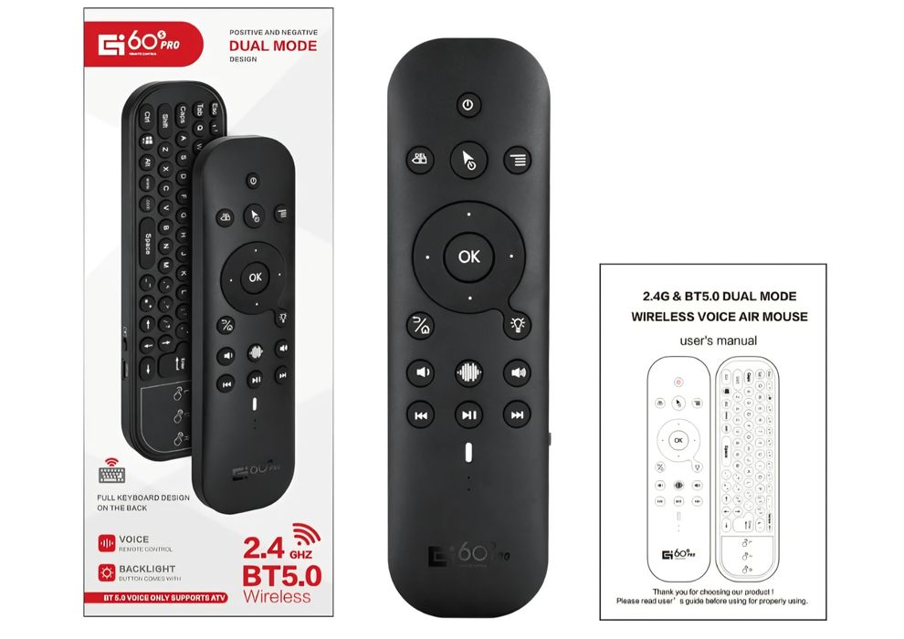 Pilot zdalnego sterowania G60S Pro BT 2.4G klawiatura touch led