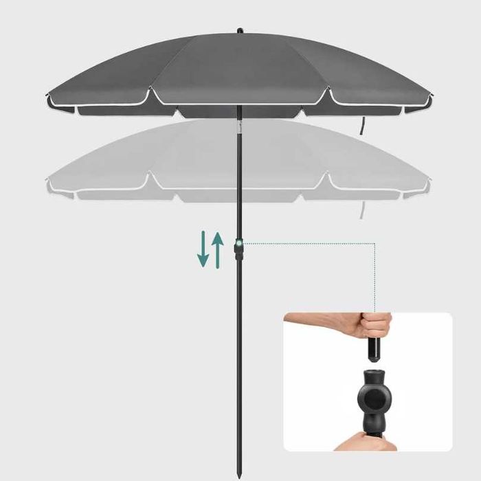 Nowy parasol / śr. 160cm /  uchylny / regulowany / SONGMICS / W1220!
