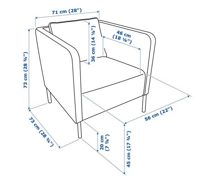 Poltrona IKEA Ekerö Azul Escuro