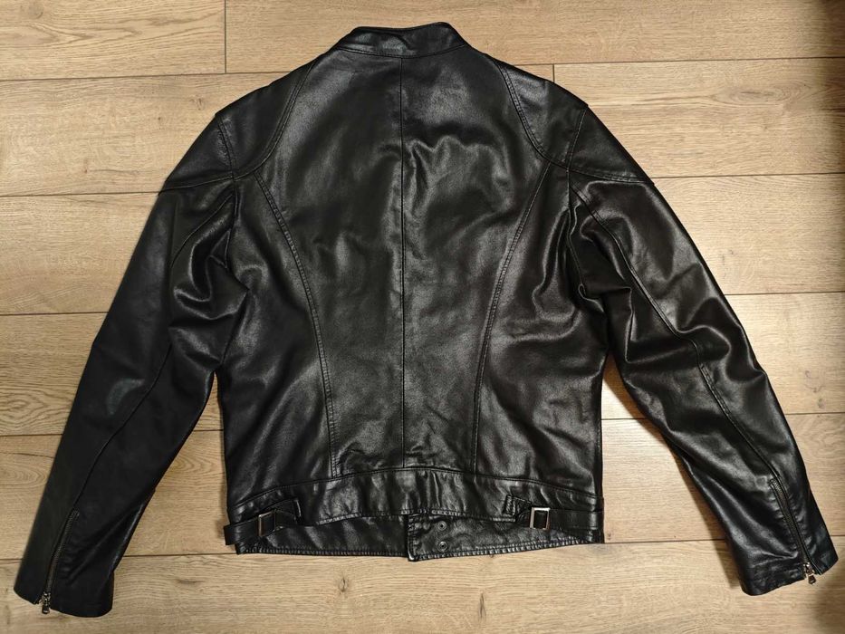 Sasch італія L шкіряна чоловіча куртка стиль байкерська чорна belstaff