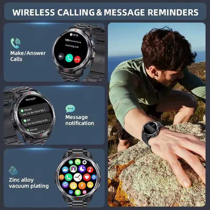 Смарт часы. VWAR KT88 MAX. NFC. Compass. 3D-меню.1100mAh. LED-фонарик.