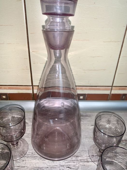 Ваза рюмки графин кувшин  цветное стекло