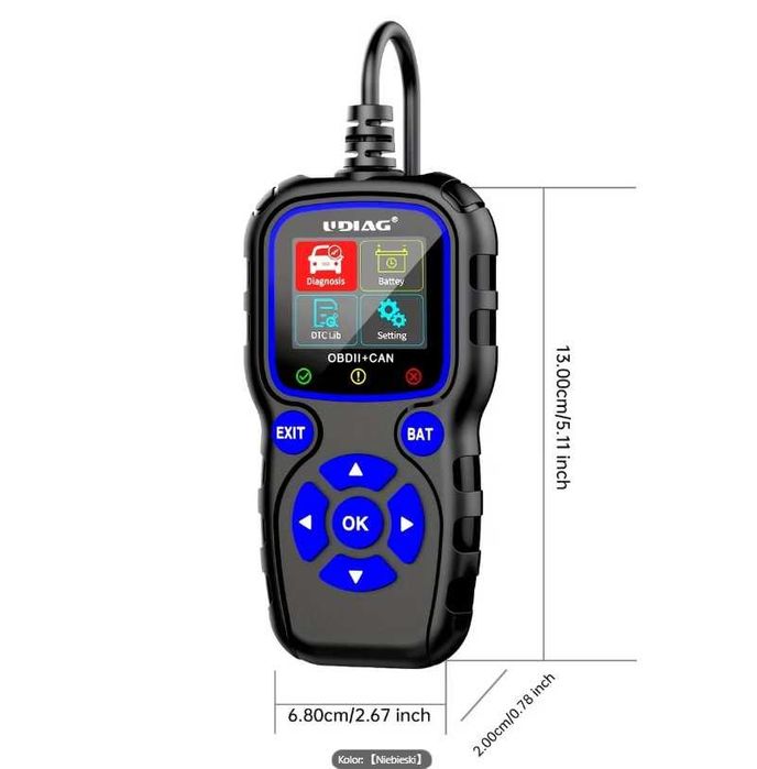 Tester diagnostyczny ODB2 Udiaq CR720 menu po polsku