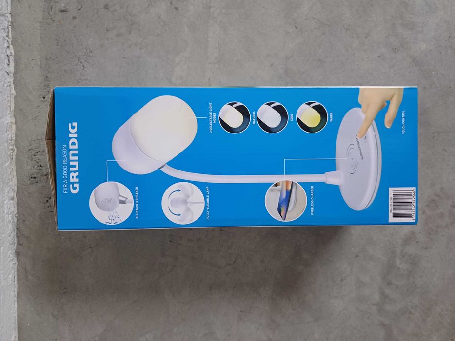 Grundig Lampada de Secretaria LED 3 em 1 carregador sem fios coluna BT