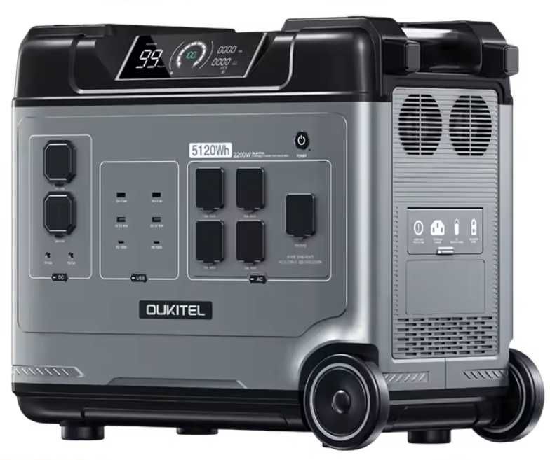 Estação Energia Oukitel 4000W/8000W MPPT 1000W 5120Wh LifePO4