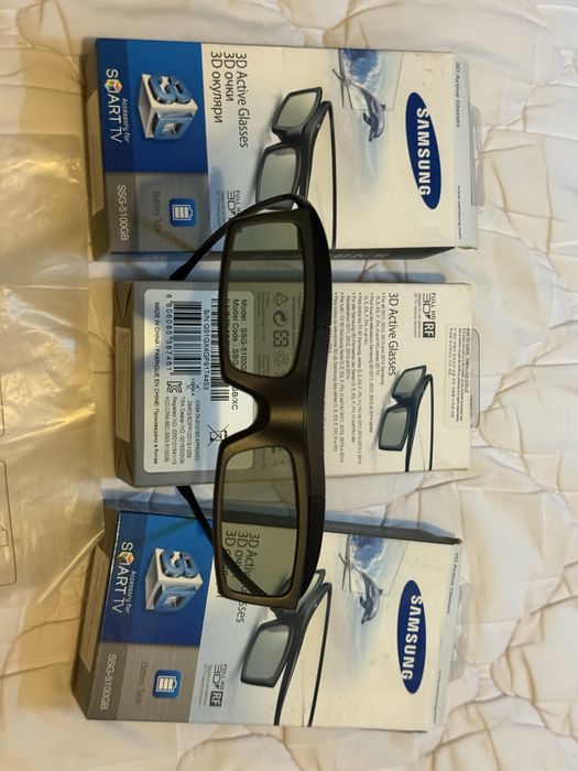 3 pares Óculos 3D Samsung Smart TV SSG-5100GB full HD RF novos, tested