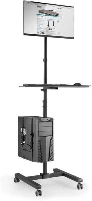 Suporte c rodas Workstation Monitor teclado PC até 32" PvP 150€