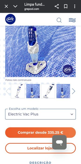 Aspirador eletrónico para piscinas