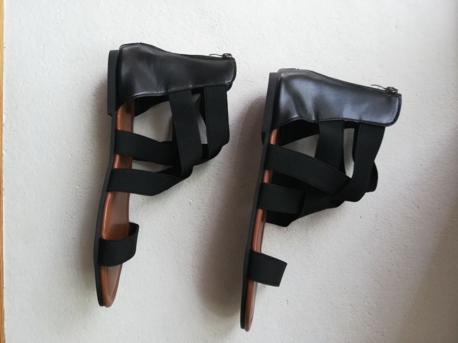 czarne sandały Na wysokie podbicie Na szerokie stopy Rozmiar 43 XXL