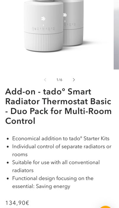 3 Termostatos para radiador HomeKit TADO